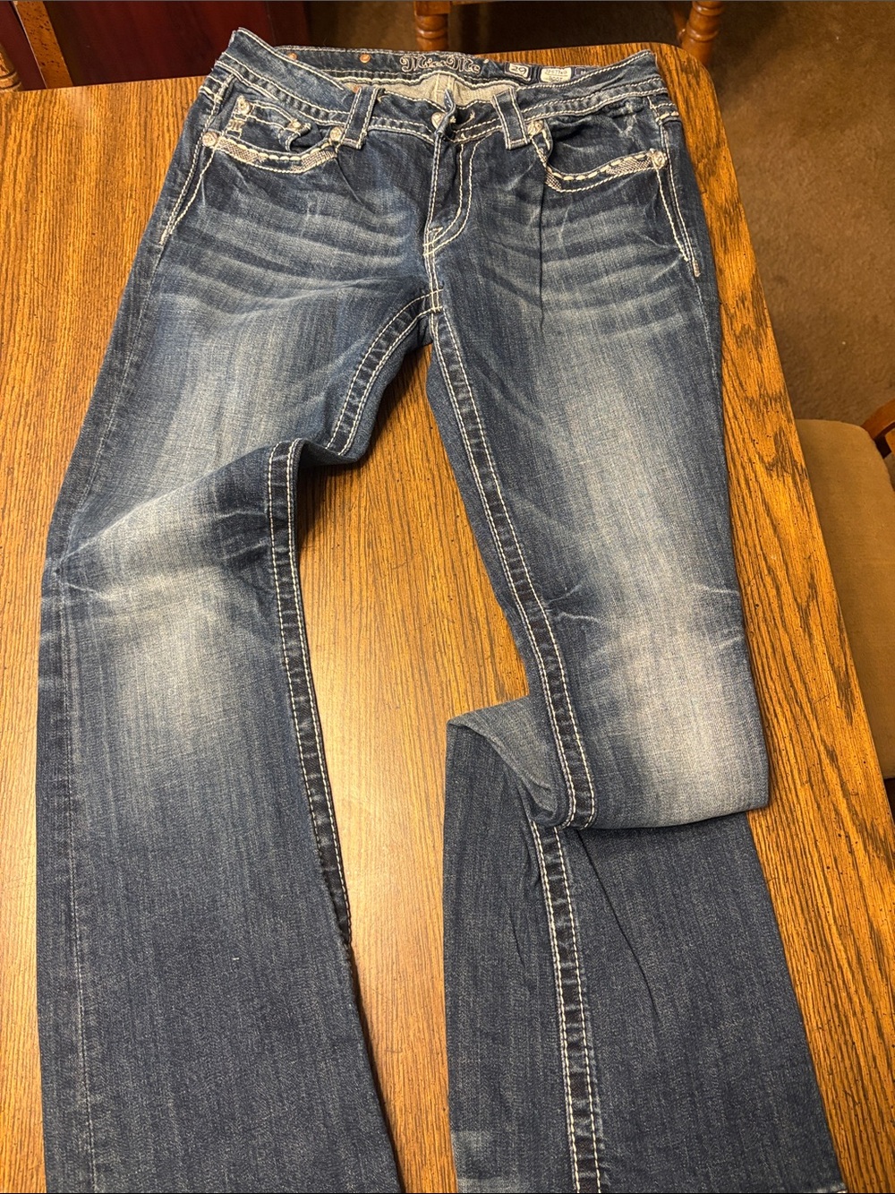 Miss Me Women's Boot Cut Jeans in Dark Blue Wash